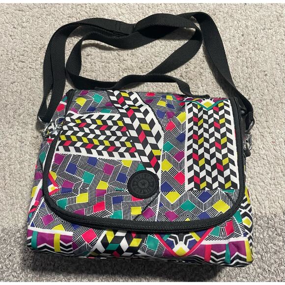 Kipling Lunch Box Insulated Crossbody Strap with Monkey Funky Pattern AC7256-095 - Picture 1 of 15